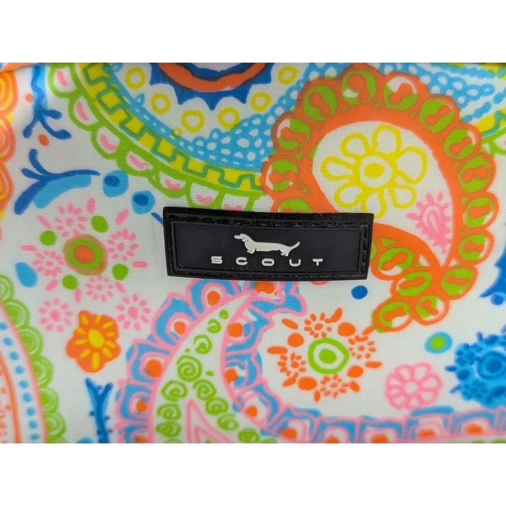 SCOUT women girls small backpack bag pink‎ green blue paisley vinyl 10x12